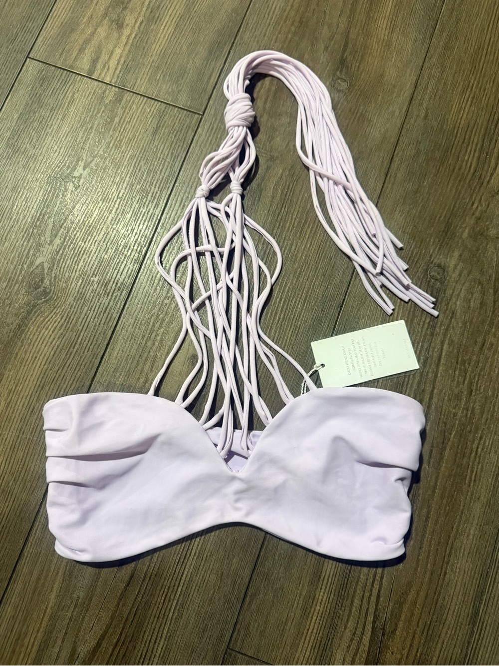 MIKOH Kahala Bikini Top Taro Lavender Medium NWT Strappy Halter Swim